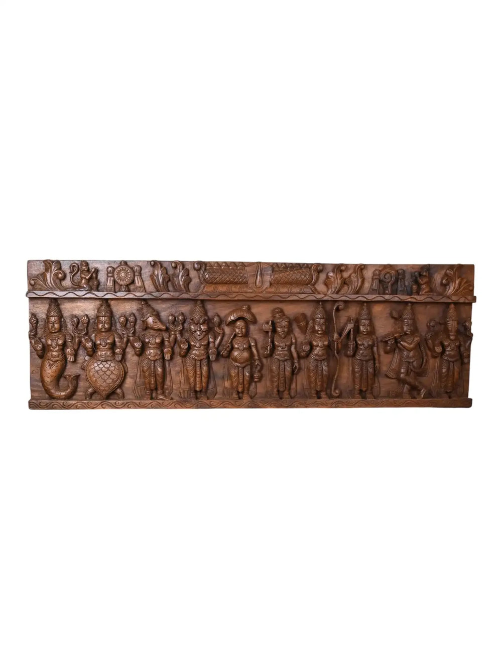 Wooden ten avatharams og lord vishnu panel