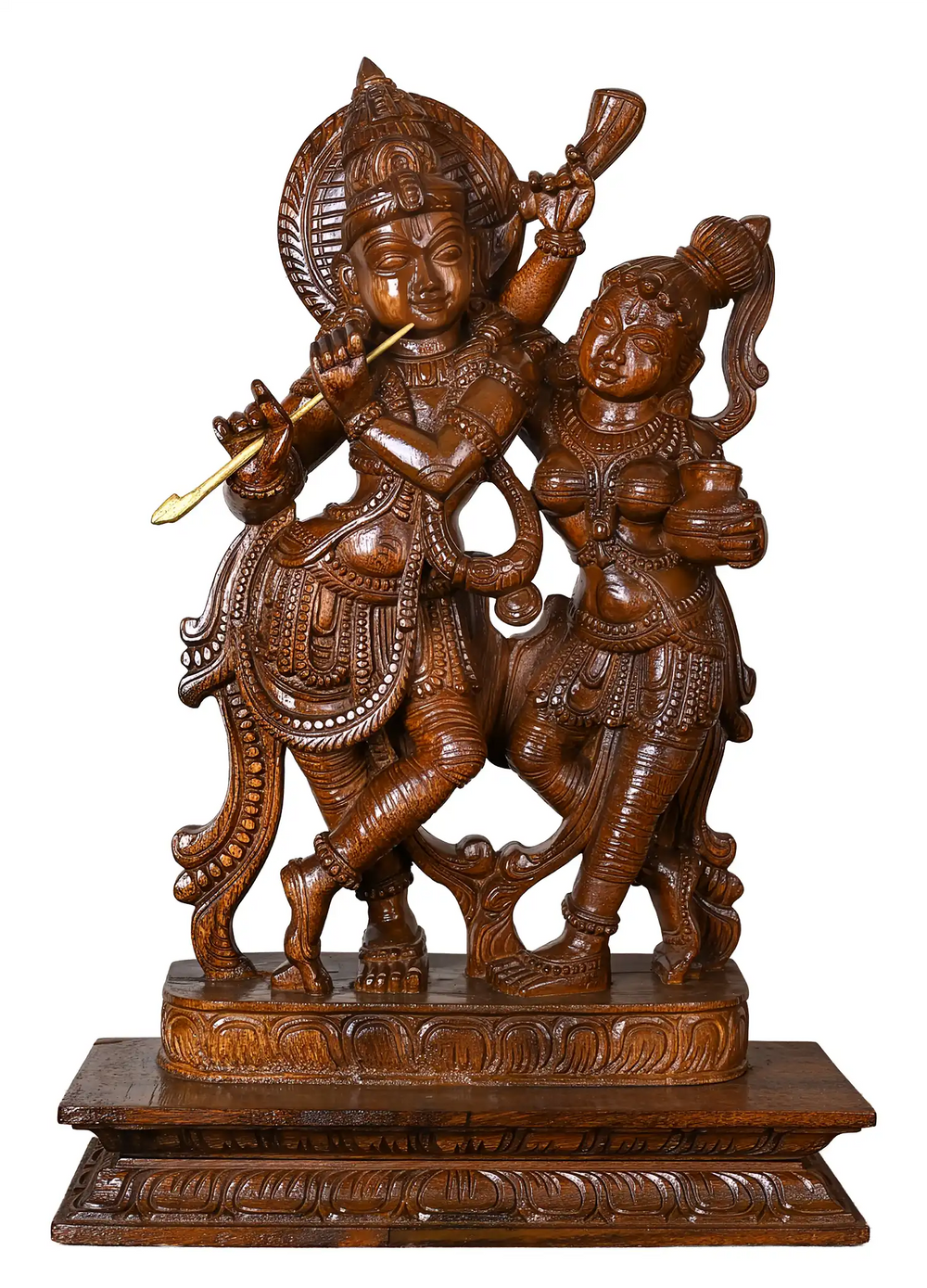 Wooden radha krishnan deity