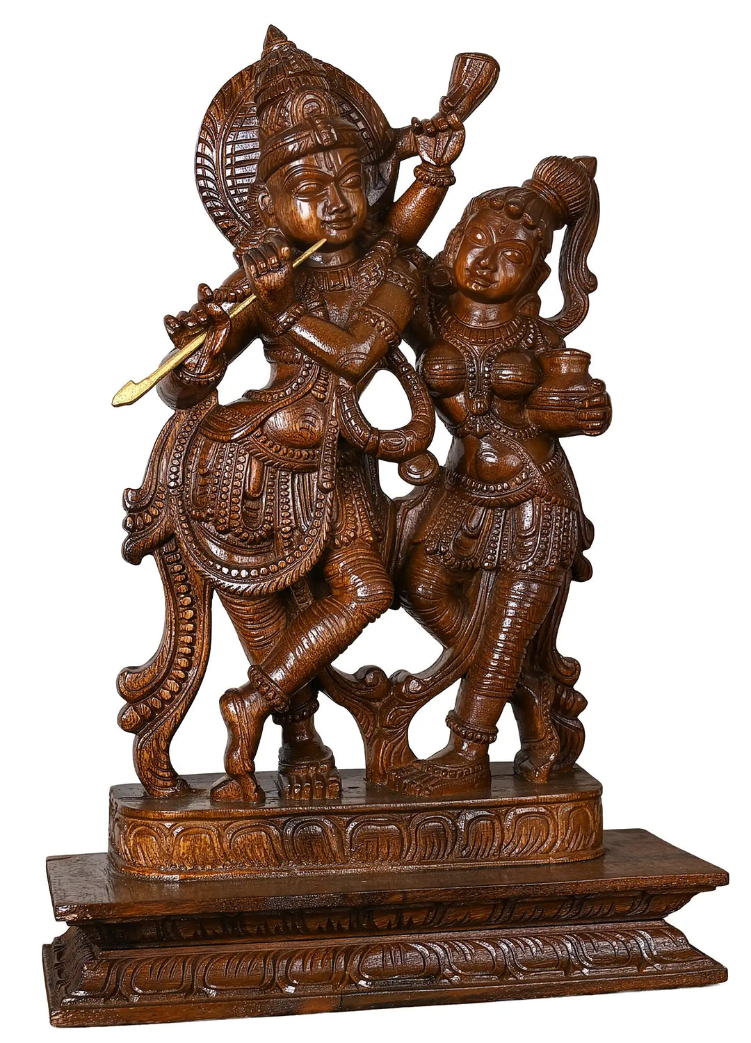 Wooden radha krishnan deity