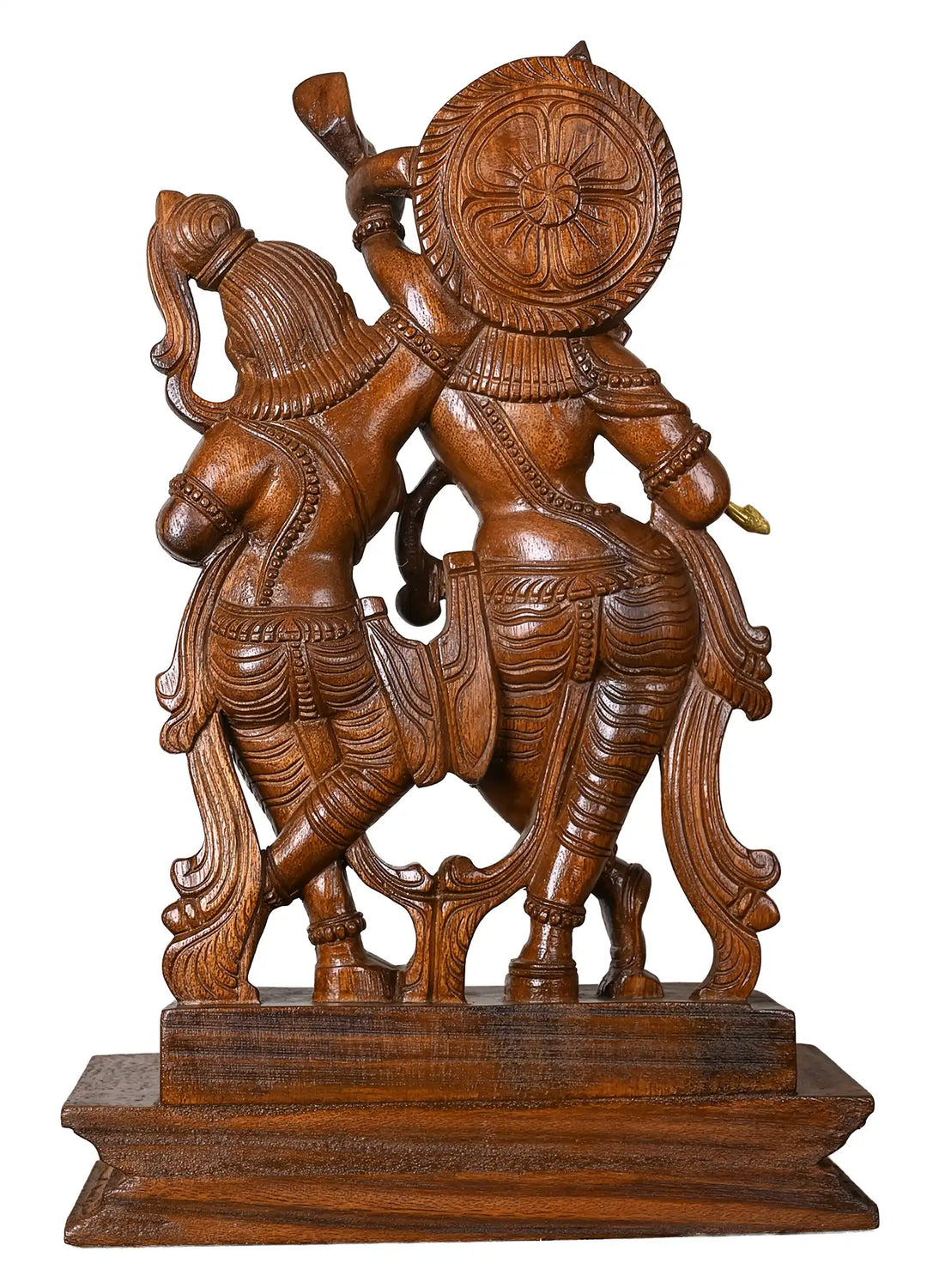 Hand carved Premium Wooden Radha Krishna Idol – Classic Indian Art 24"