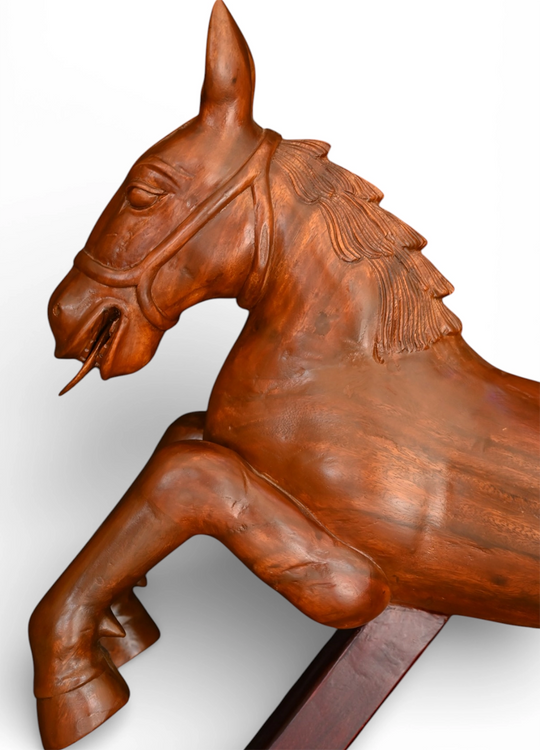Elite wooden handcarved horse sculpture