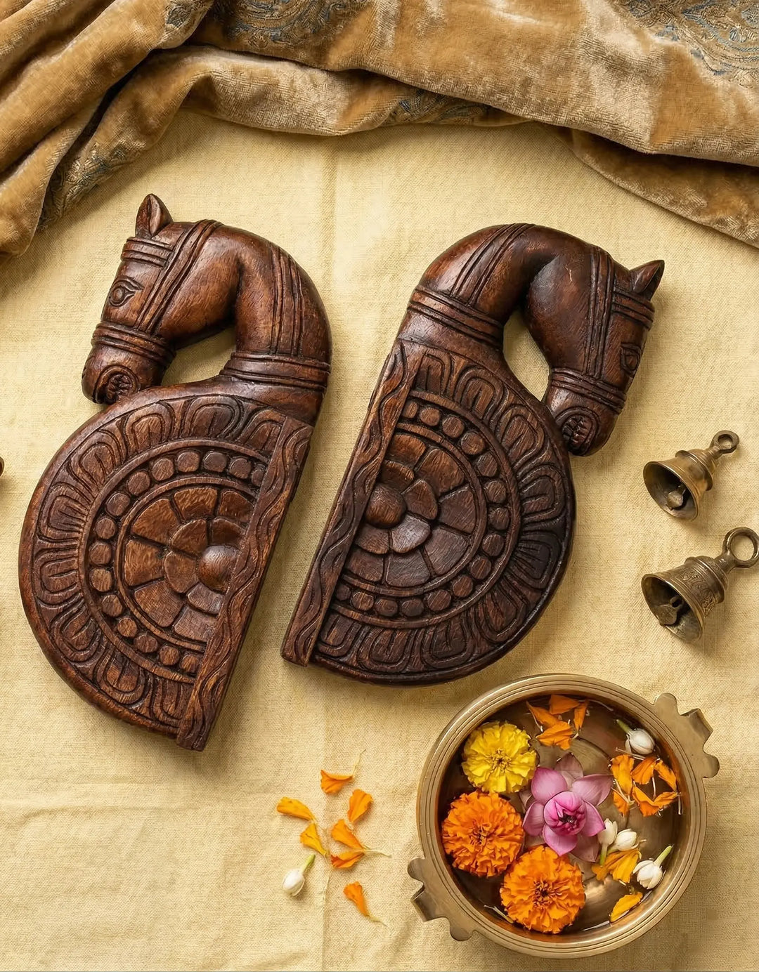 Wooden Horse Wall Corbel Pair 12"