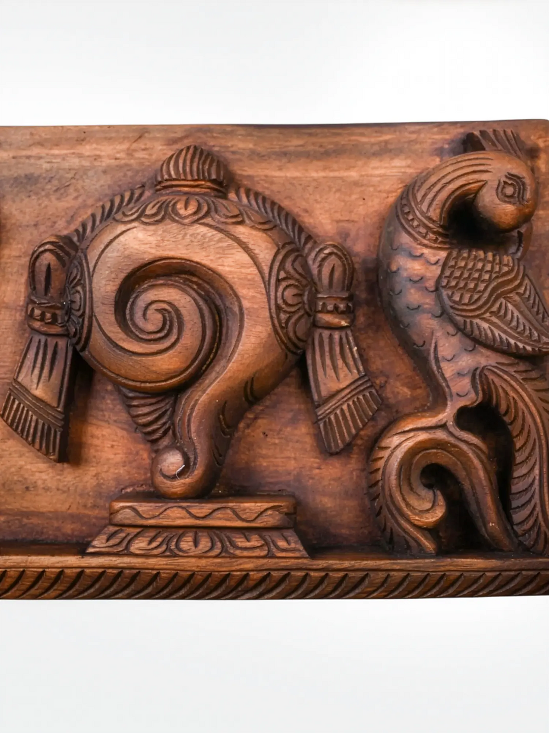 South Indian Wooden Namam Wall Hanging for Spiritual Decor 24''