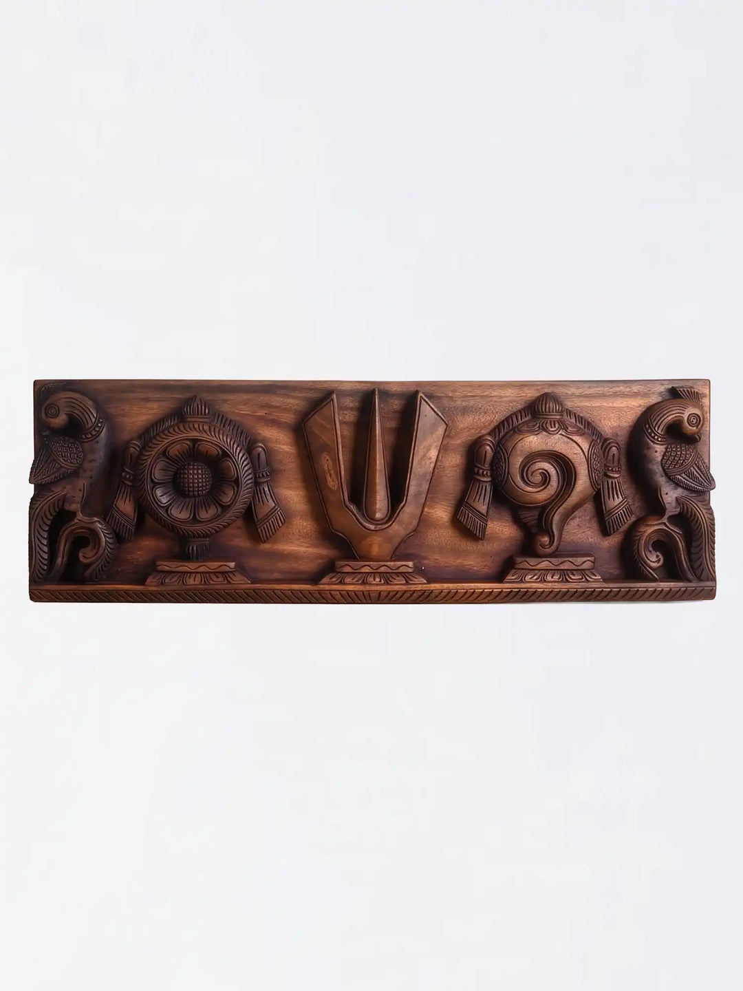 Wooden Religious Wall Hanging for Temple Entrance Decor