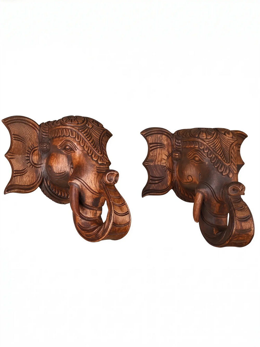 Traditional carved elephant wall hanging