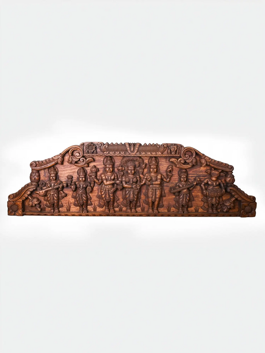 Spiritual Wooden meenakshi thiru kalyanam Wall Decor Artwork