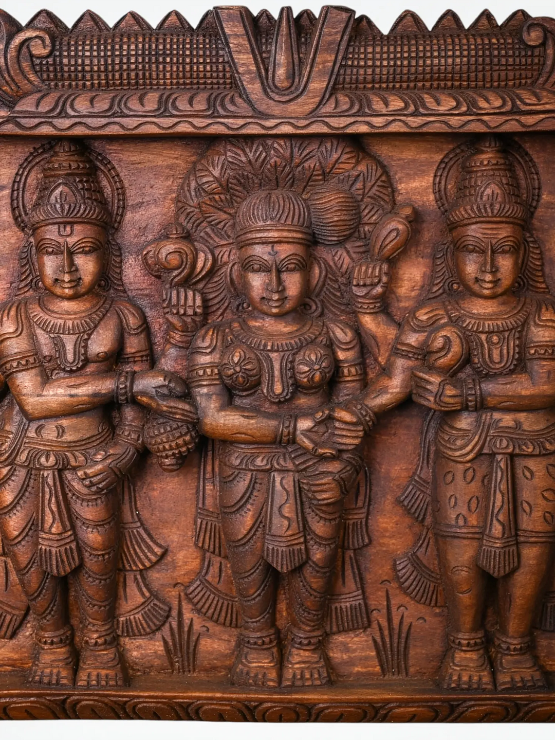 Premium Wooden Meenakshi Kalyanam Panel for Pooja Room