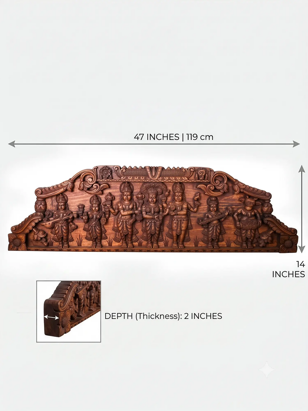Spiritual Wooden meenakshi thiru kalyanam Wall Decor Artwork