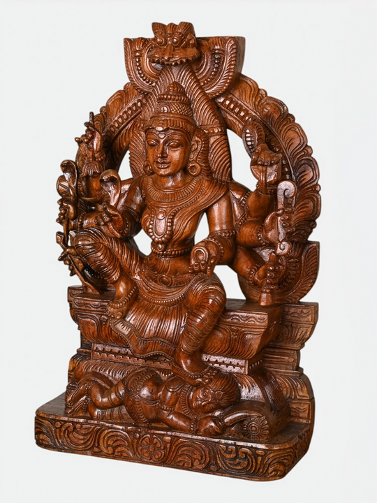 Sacred Wooden God Idol Made from Neem Wood
