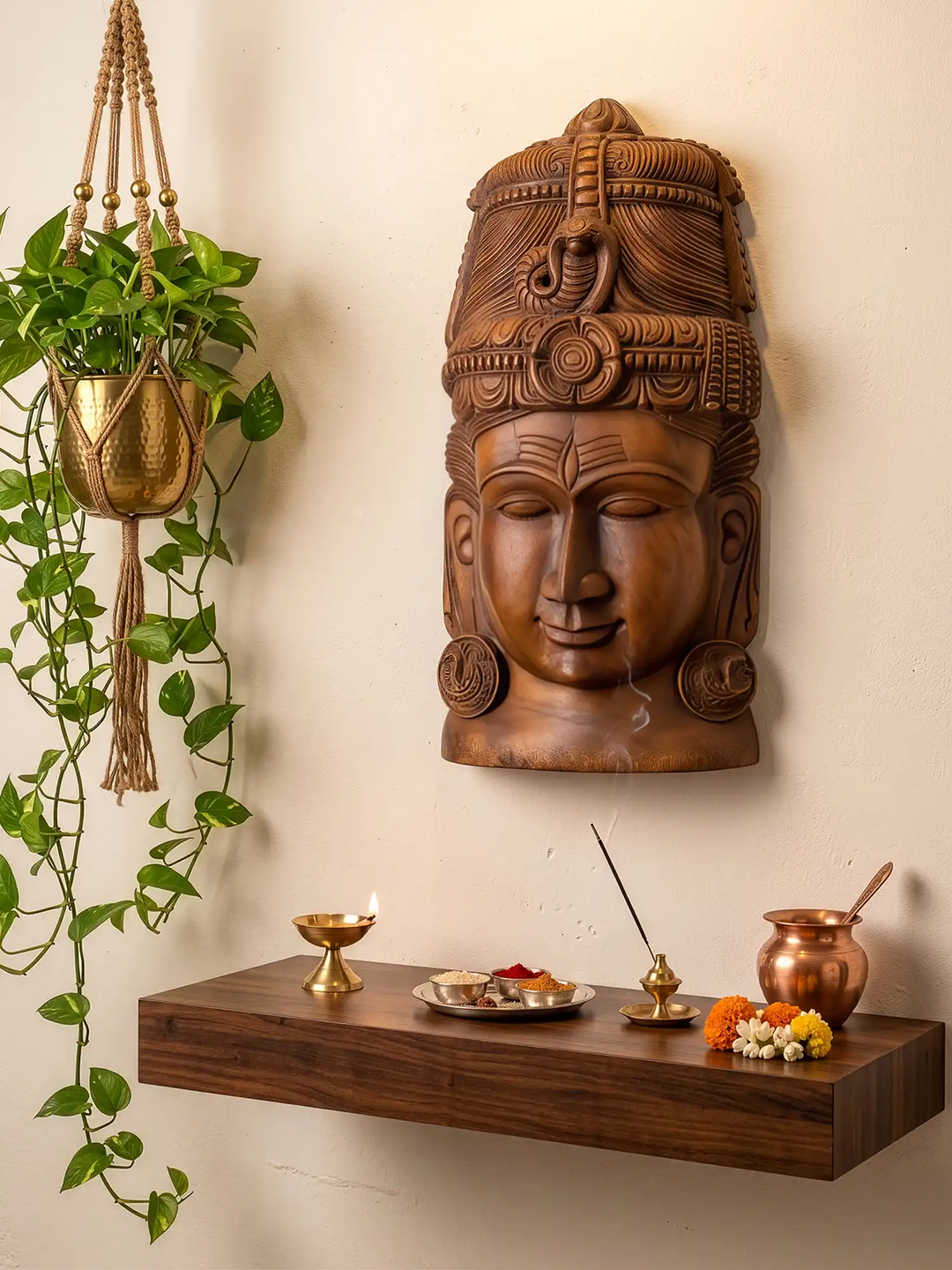 Mahadev Wooden Mask Wall Hanging