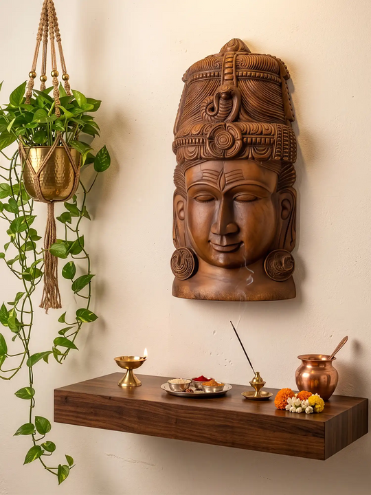 Mahadev Wooden Mask Wall Hanging