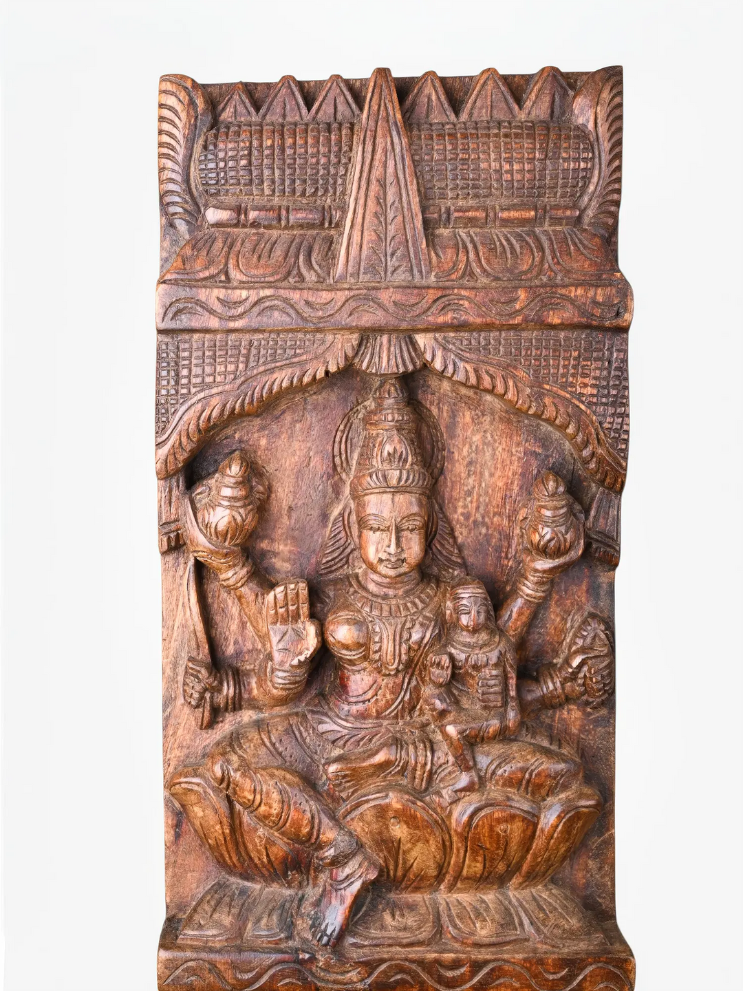 Premium Wooden Lakshmi Relief Wall Panels for Spiritual Home Decoration
