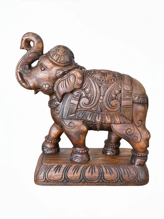 Wooden elephant showpiece for entrance and living room