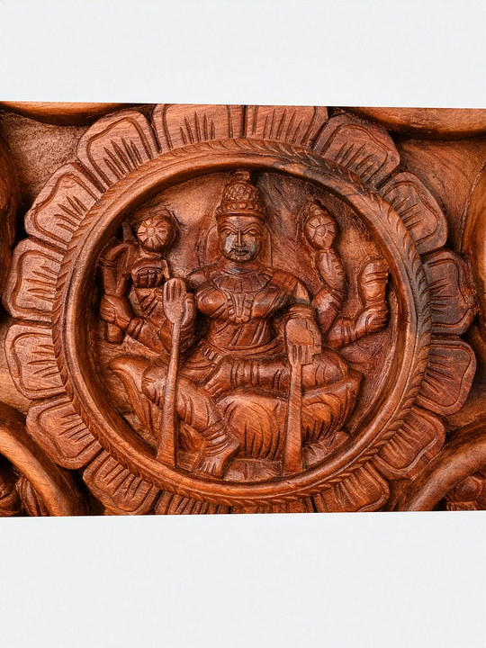 Ashtalakshmi Wooden Carving for Living Room and Entrance