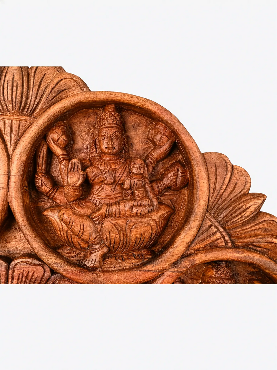 Divine Lakshmi Circular Wooden Wall Art