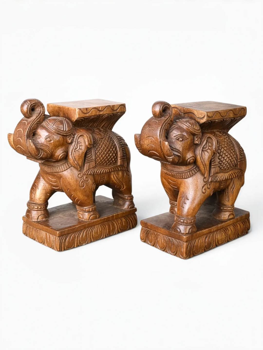 Traditional elephant wood carvings for luxury interiors
