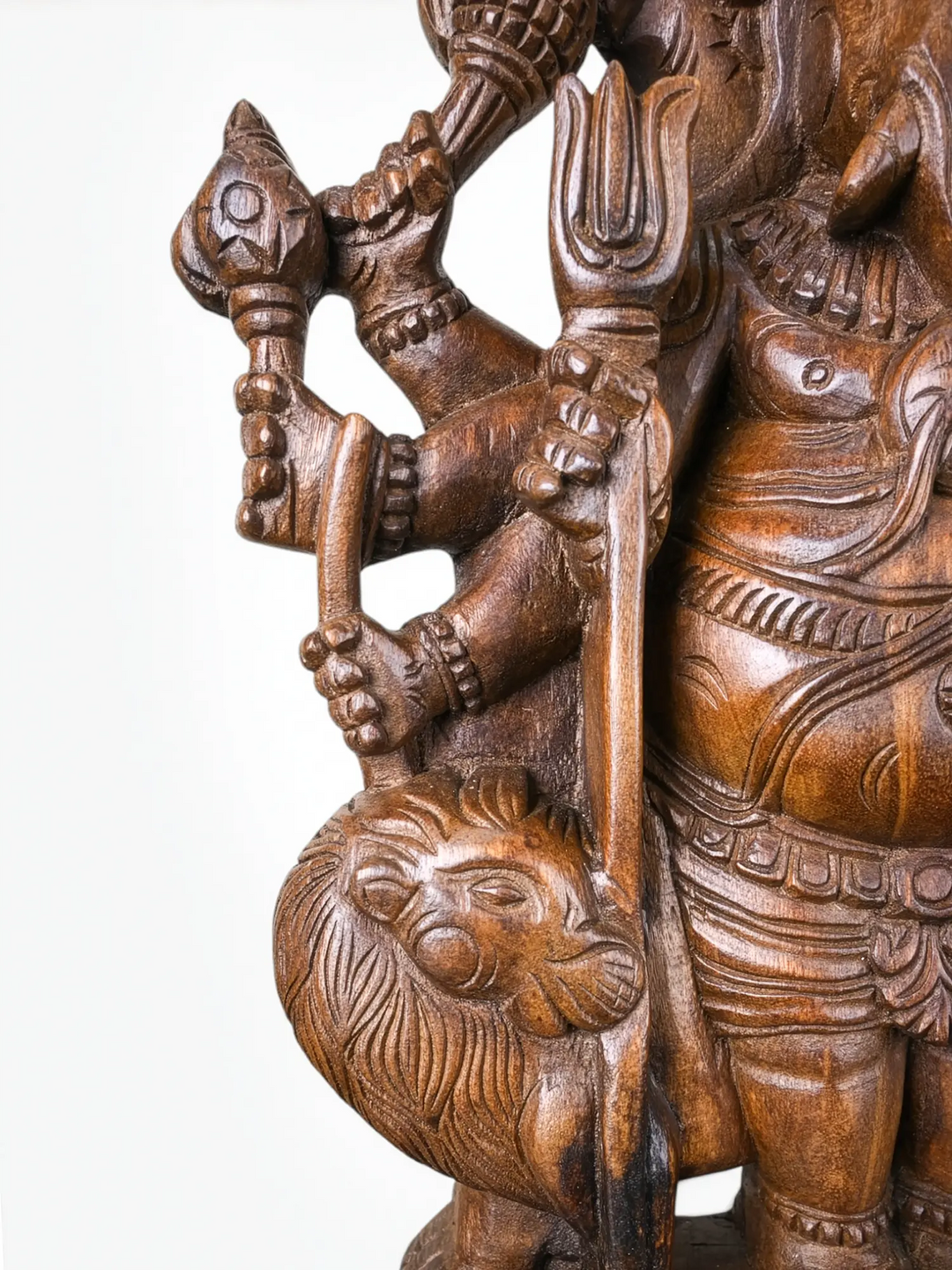 Authentic Wooden Drishti Ganesha Sculpture for Elegant Interiors & Vastu 24''