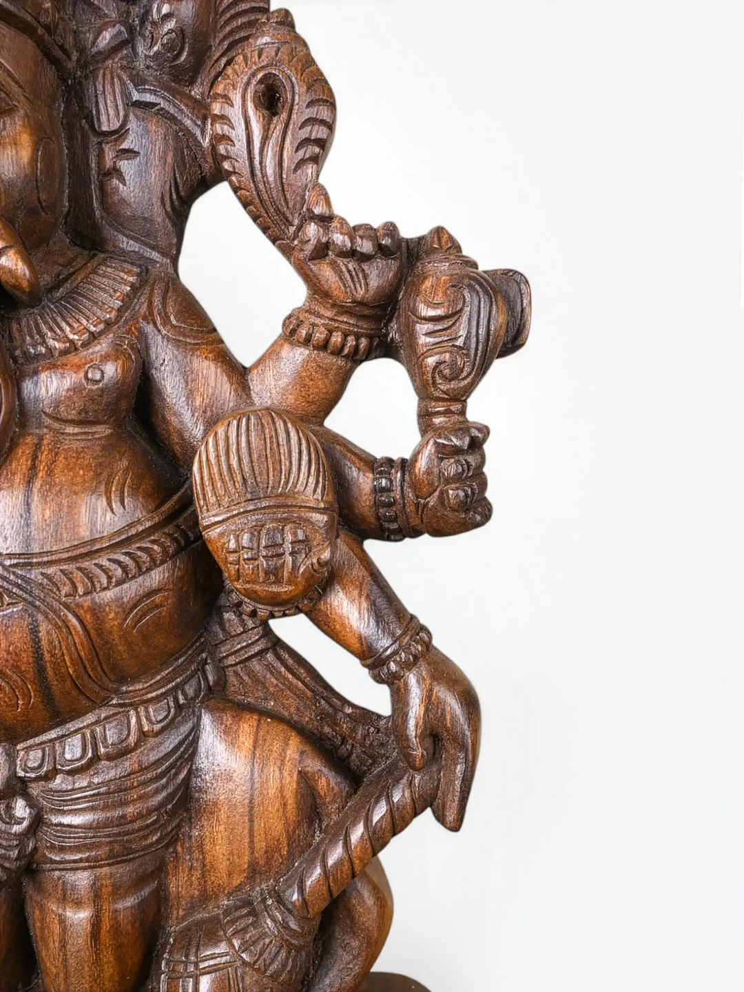 Authentic Wooden Drishti Ganesha Sculpture for Elegant Interiors & Vastu 24''