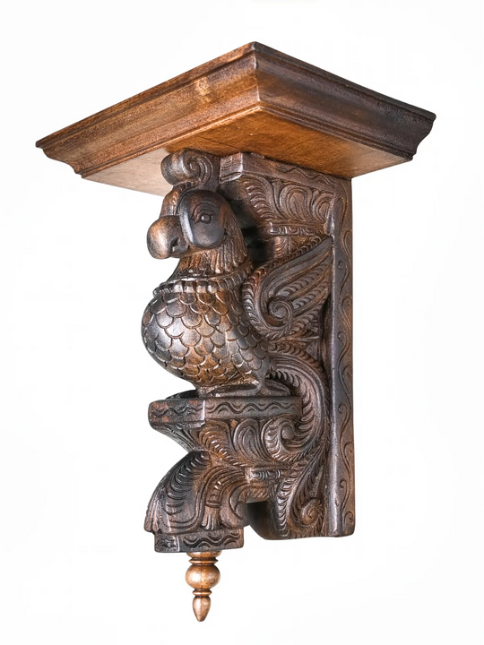 Premium handcrafted wooden bird wall bracket