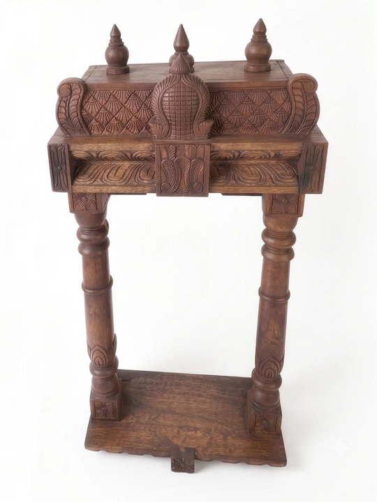 Traditional Wooden Mandir for Home -Premium Pooja Mandapam 32''