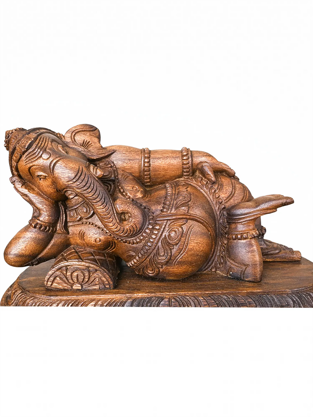Handmade wooden Ganesh idol for pooja room 