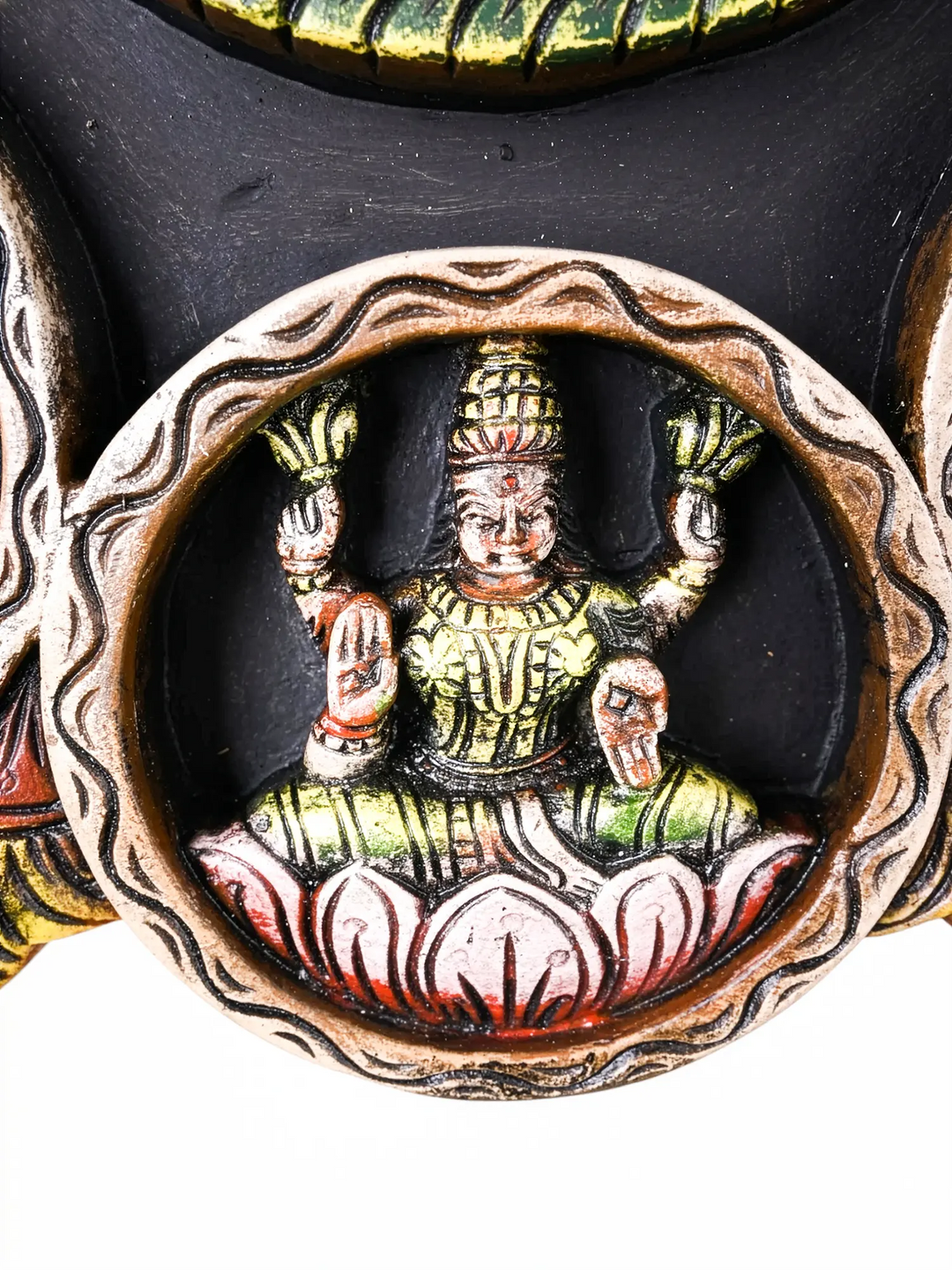 Premium handcrafted wooden Lakshmi wall hanging décor.