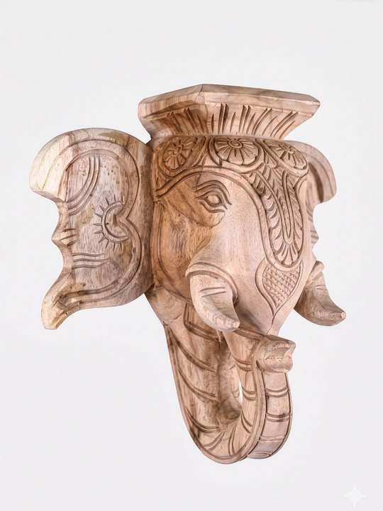 Luxury handcrafted wooden elephant bracket for pillars and walls