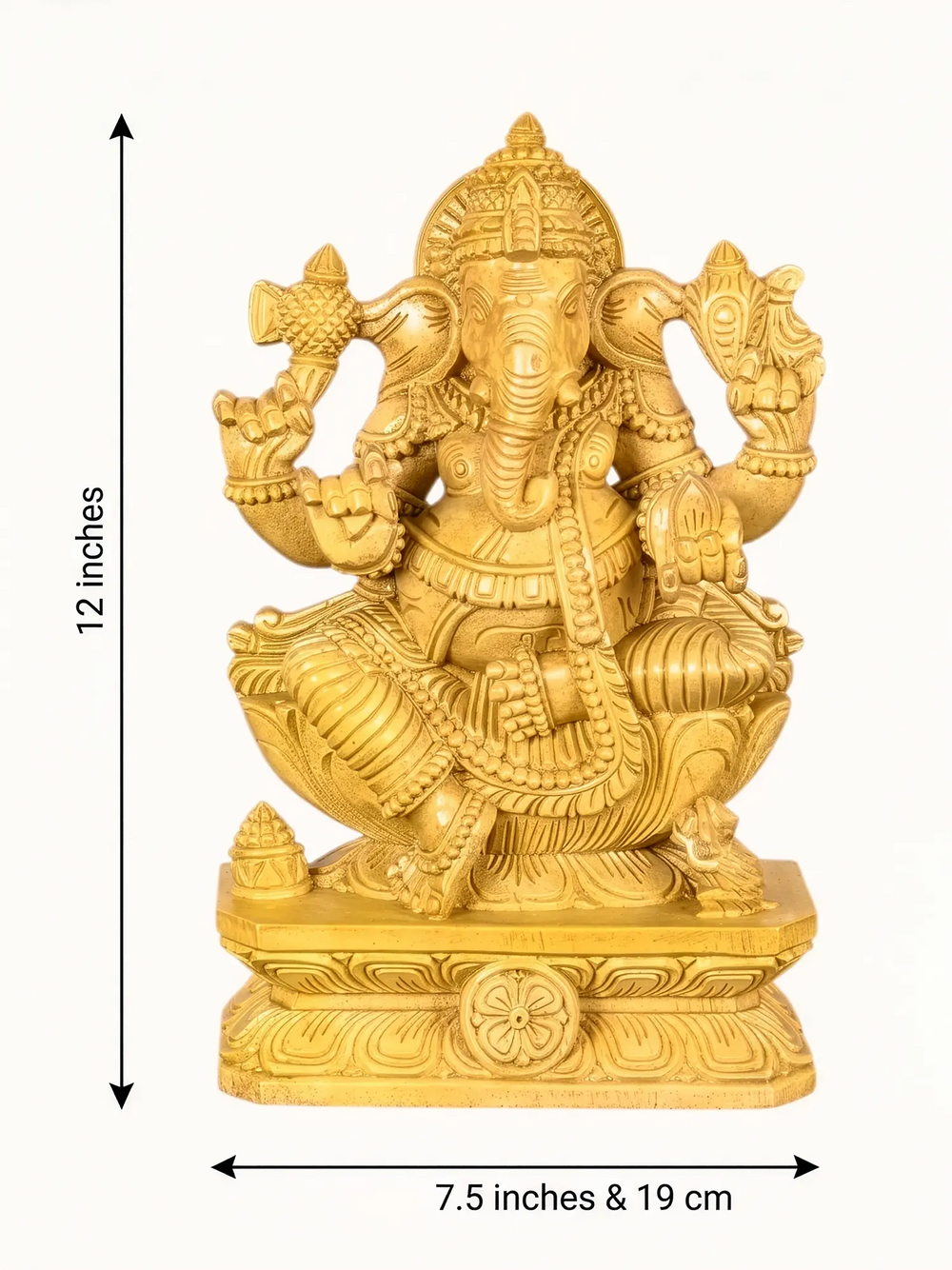 Traditional wooden Vinayagar idol handcrafted by Indian artisans