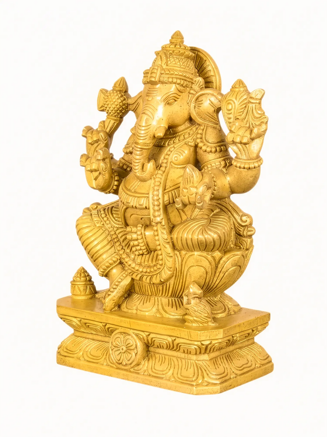 Traditional wooden Vinayagar idol handcrafted by Indian artisans