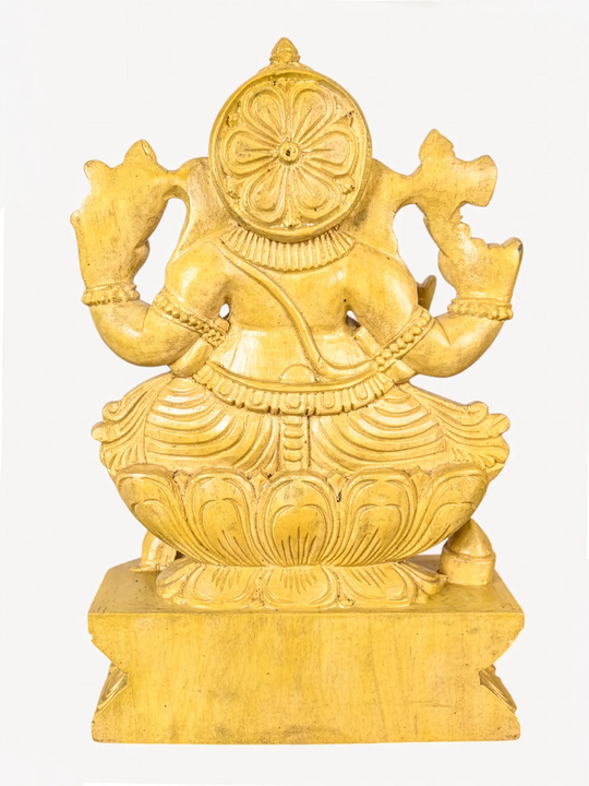 Wooden Ganpati idol for housewarming gift