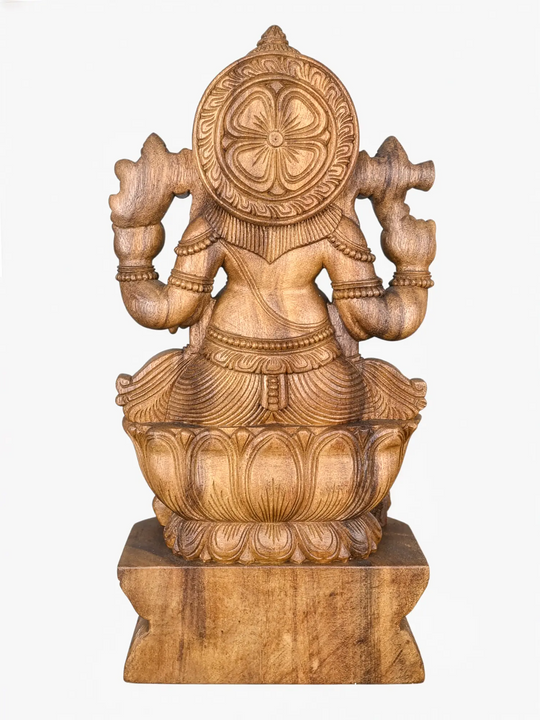 Wooden Hindu God Ganesha idol for home, mandir and festive decoration.