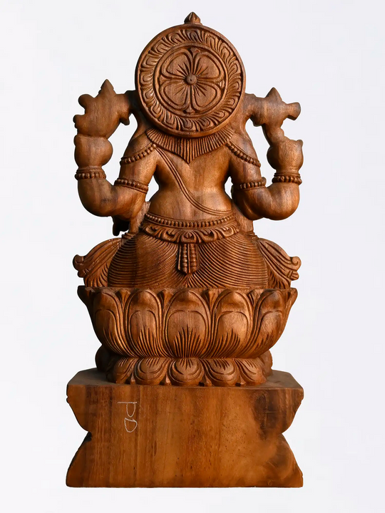 Artisan crafted wooden Ganesha panel for spiritual home décor