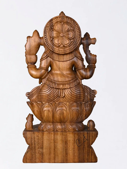 Wooden Ganapati devotional carving for home interiors
