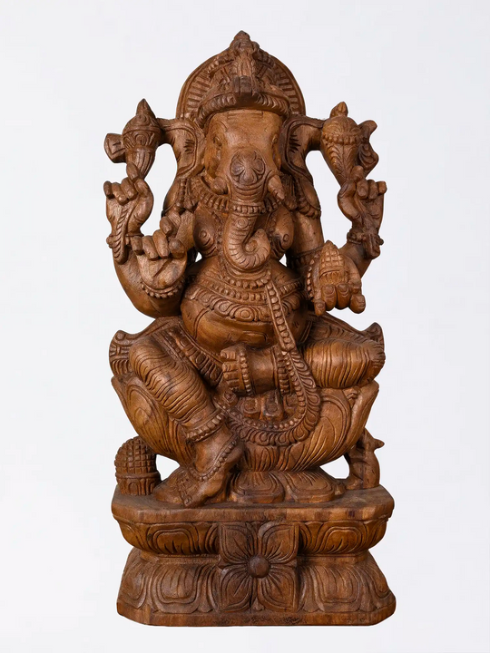 Traditional handcrafted Vinayaga wood sculpture