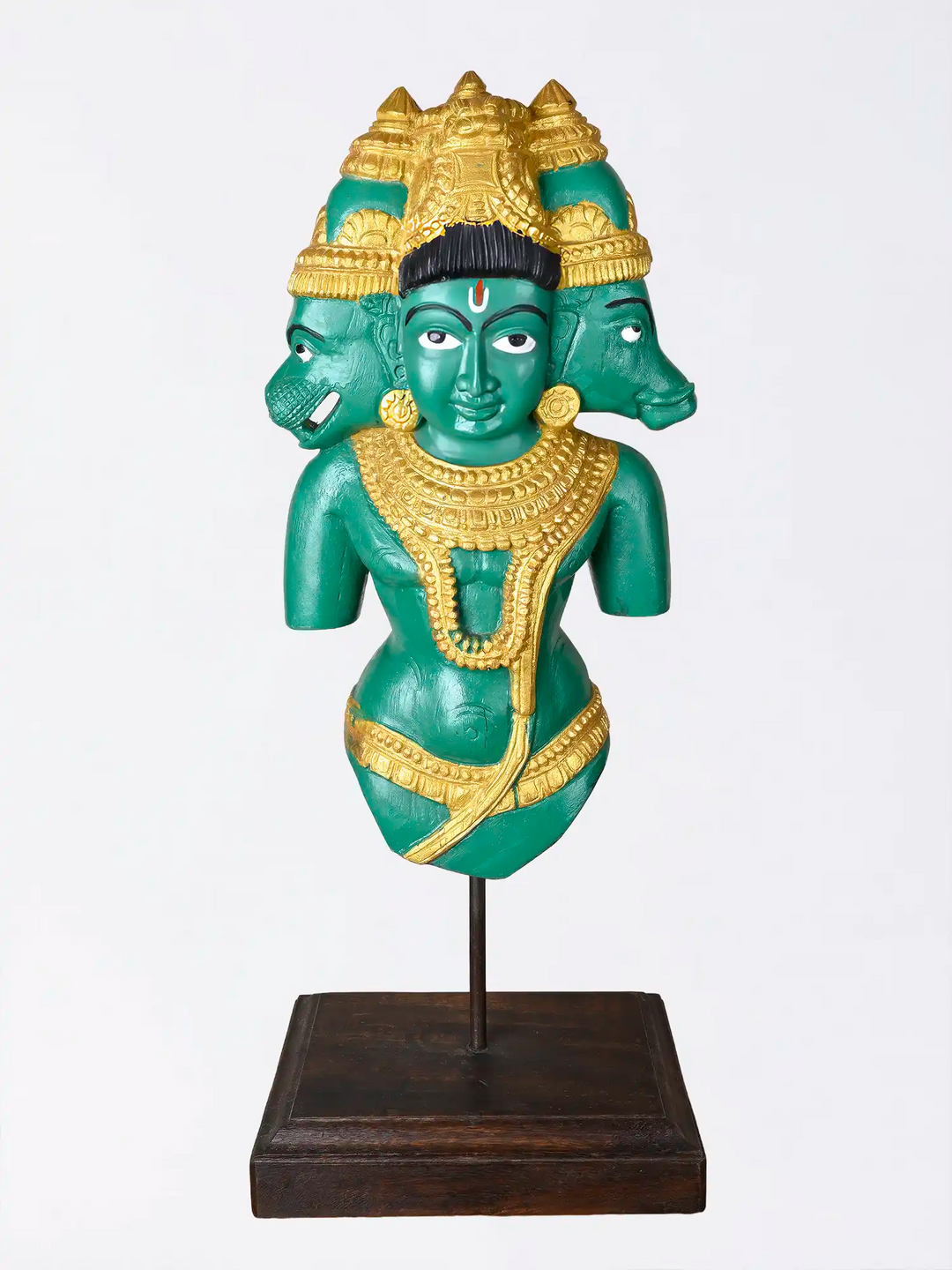 Trinity of Vishnu, Varaha & Narasimha - Handcrafted Wooden Sculpture
