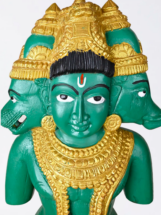 Trinity of Vishnu, Varaha & Narasimha - Handcrafted Wooden Sculpture