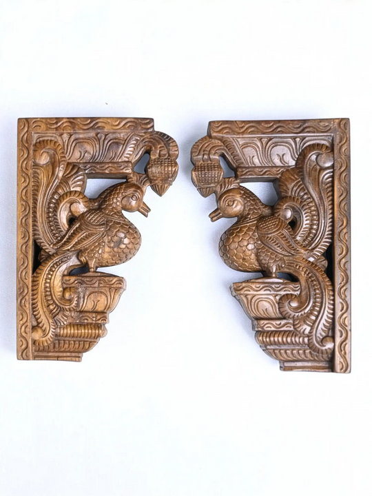 Decorative handcrafted Hamsa wooden corbel for doors, pillars and interiors