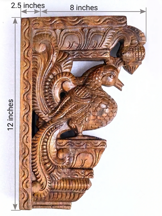 Traditional Hamsa wooden wall bracket with elegant handcrafted carving