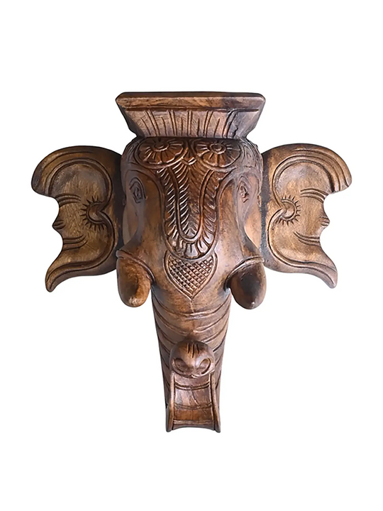 Decorative elephant head wall mount in elegant handcrafted design