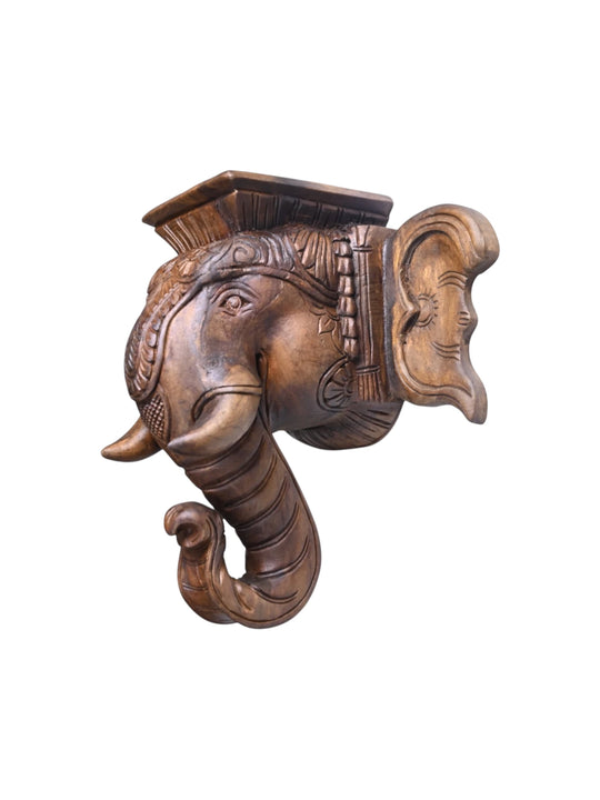 Wooden Elephant Head Wall Decor