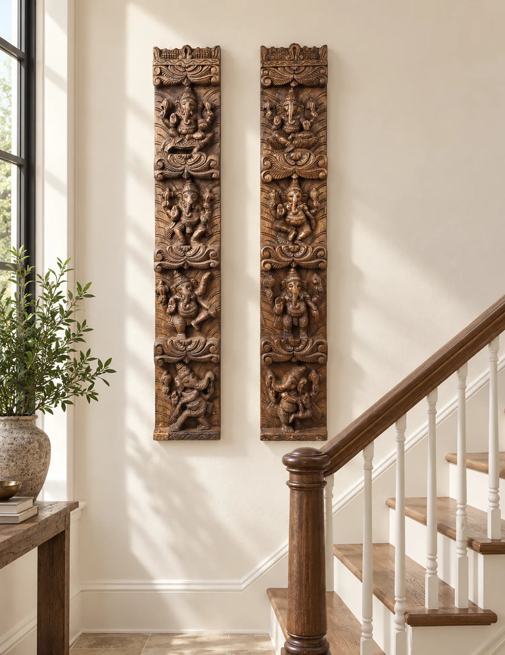 Ashta Ganesha Vertical Wall Panel – Traditional Indian Wall Decor