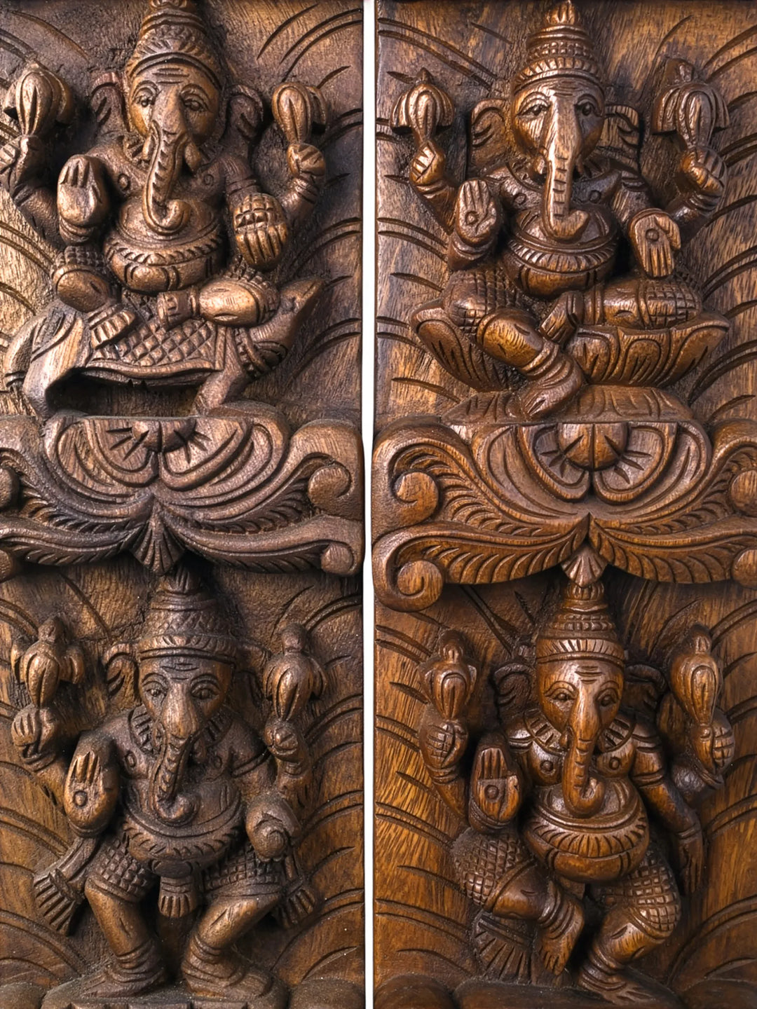 Dancing Ganesha vertical wall panel for living room