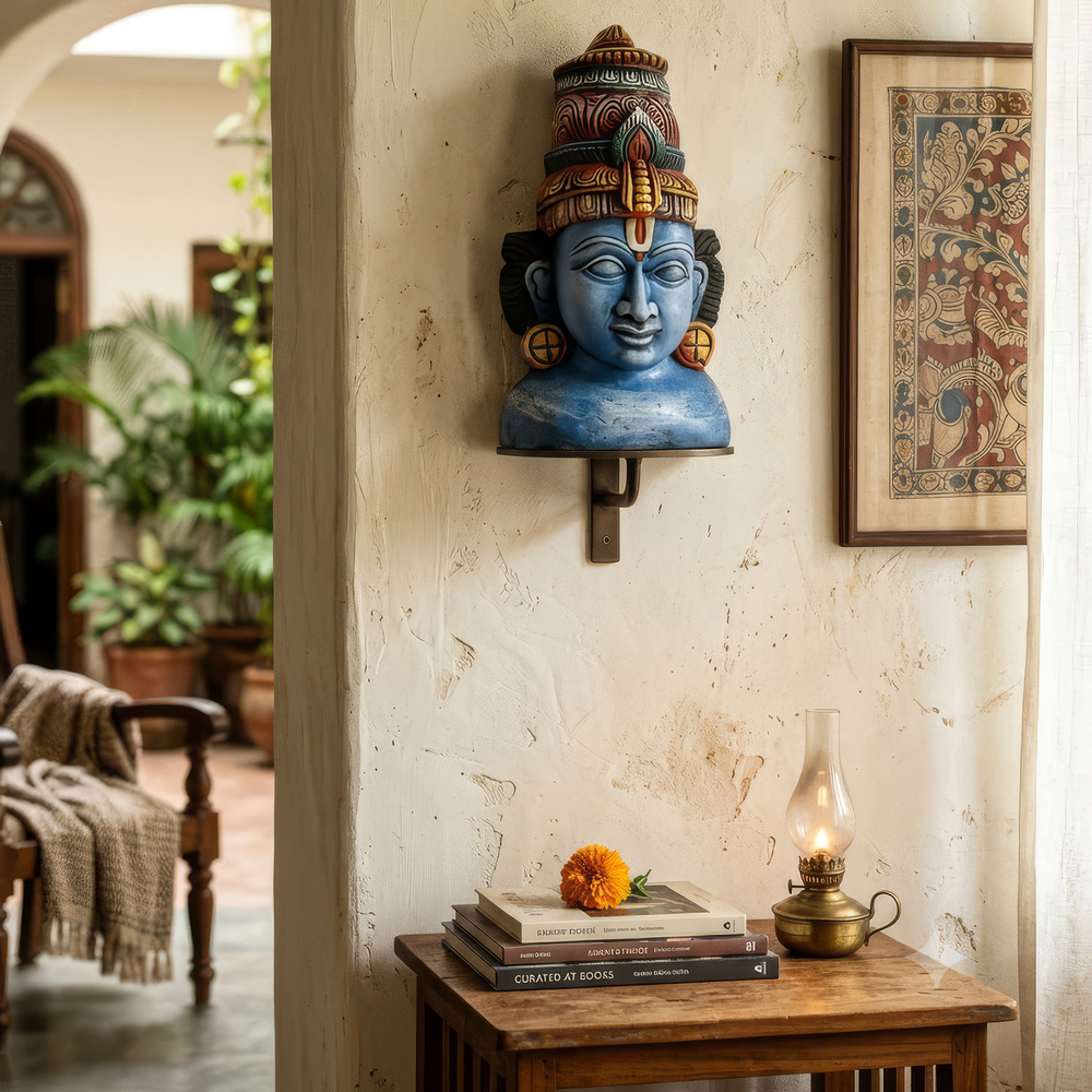 Traditional Vishnu wall mask for home décor