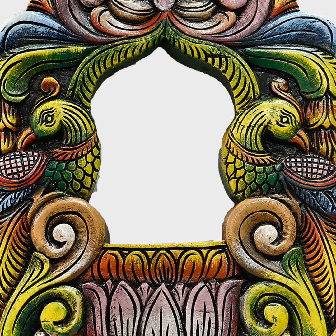 Multi coloured wooden mirror frame for decorative wall decor