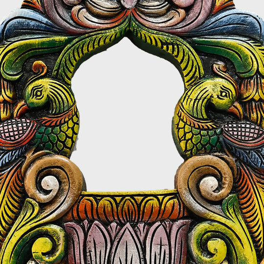 Multi coloured wooden mirror frame for decorative wall decor