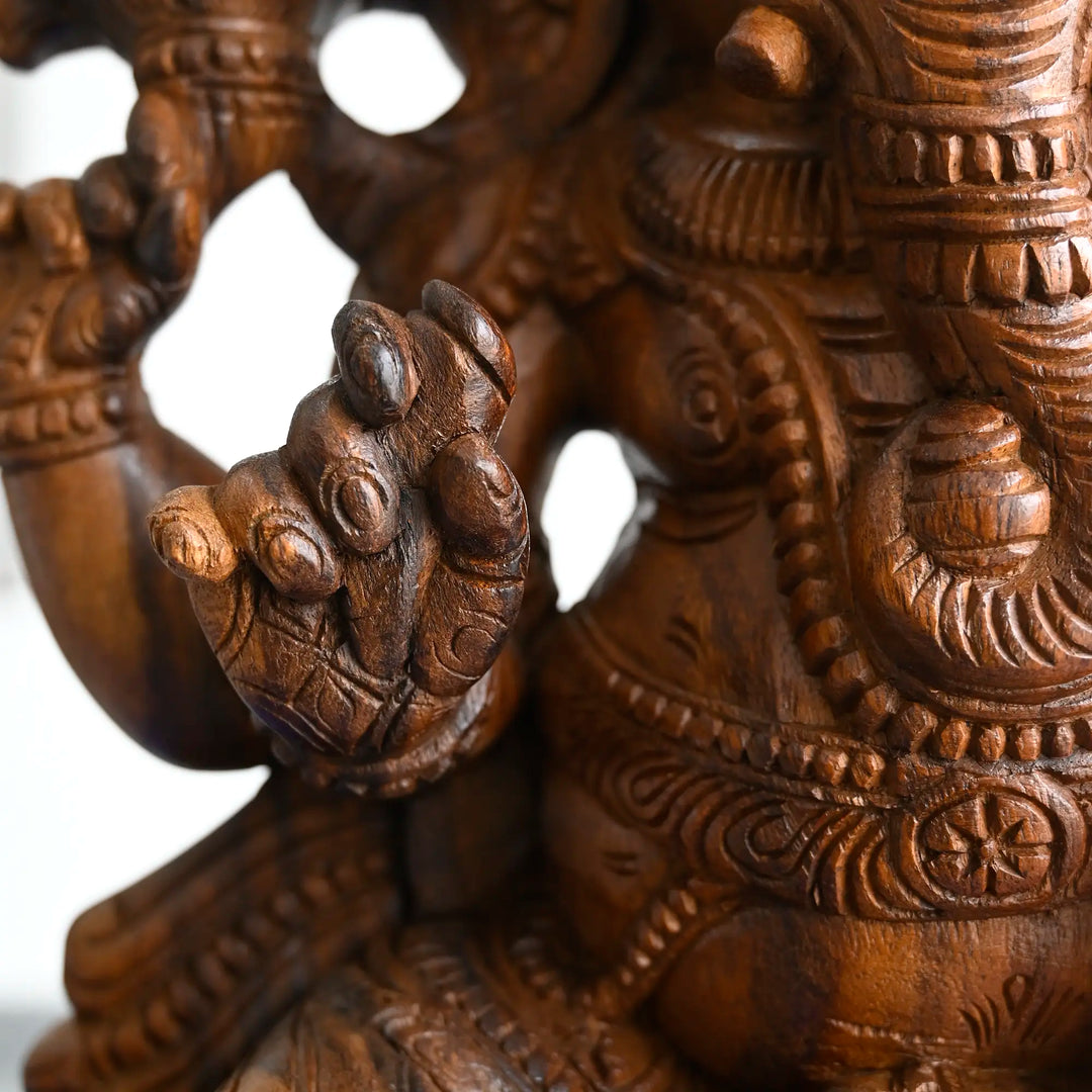 Decorative Ganesh Idol – Handcrafted Wooden Gift Item Online 24"