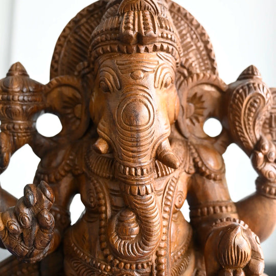Decorative Ganesh Idol – Handcrafted Wooden Gift Item Online 24"