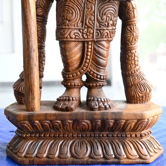 Raja Alangara Murugan Wooden Statue-Traditional South Indian Art 24"