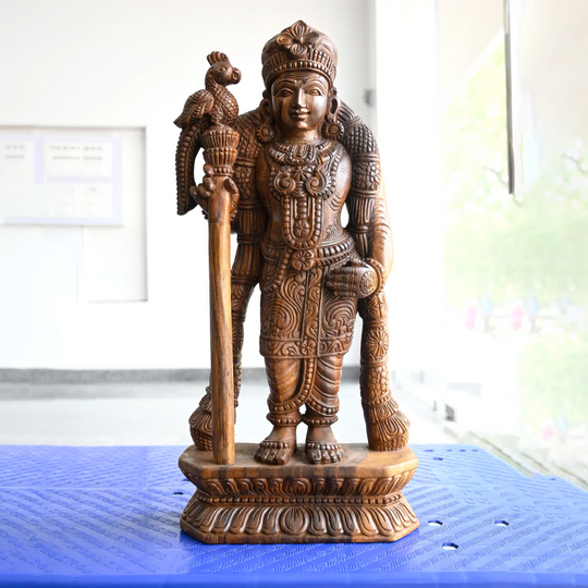 Raja Alangaram Murugan Wooden Idol for Pooja Room