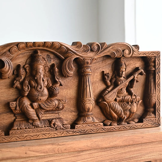 Traditional South Indian wooden god panels for home decor
